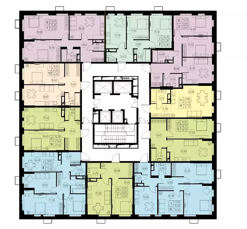 3-к кв. Московская область, Пушкино 31-й квартал жилой комплекс (74.8 ... - Фото 2