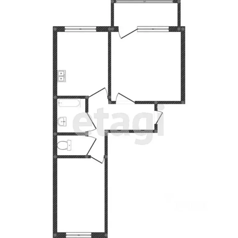 2-к кв. Тюменская область, Ишим ул. Калинина (48.1 м) - Фото 1