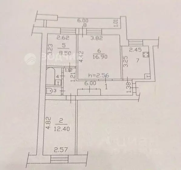 3-к кв. Чувашия, Чебоксары ул. Фридриха Энгельса, 3к2 (59.2 м) - Фото 2
