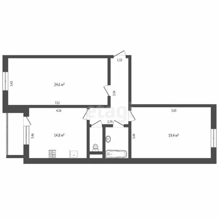 2-комнатная квартира: Тюмень, улица 30 лет Победы, 18 (74.4 м) - Фото 1