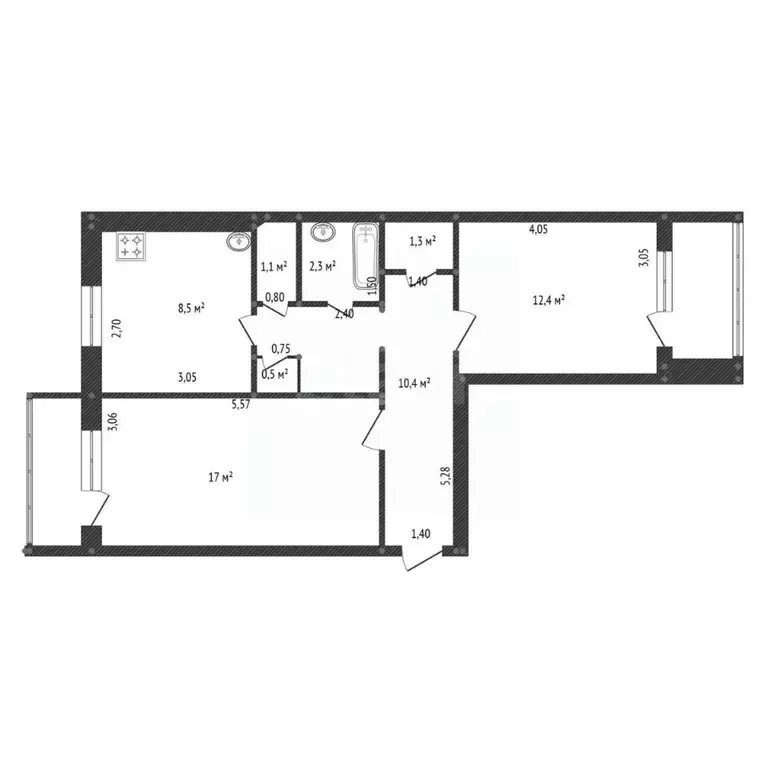 2-к кв. Башкортостан, Уфа ул. Степана Злобина, 20 (53.5 м) - Фото 1