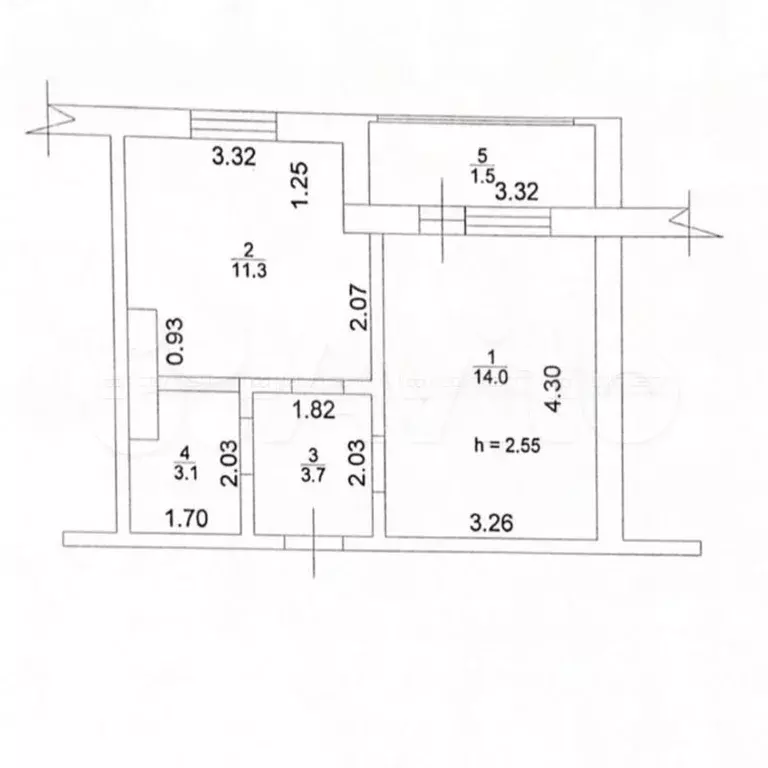 1-к. квартира, 32 м, 3/3 эт. - Фото 0