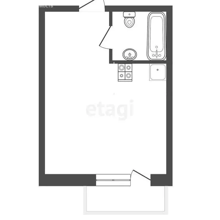 1к в -комнатной квартире (12 м) - Фото 0