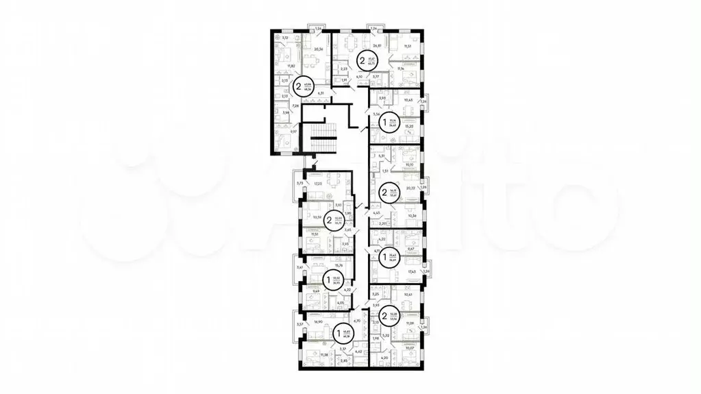 2-к. квартира, 53,5 м, 2/4 эт. - Фото 0