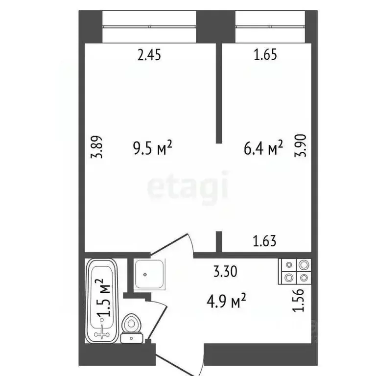 2-к кв. Башкортостан, Стерлитамак ул. Дружбы, 36Б (22.3 м) - Фото 2