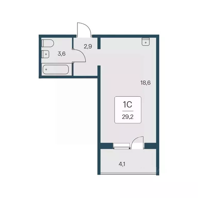 Студия Новосибирская область, Новосибирск Кедровая ул., 80/3 (29.2 м) - Фото 0