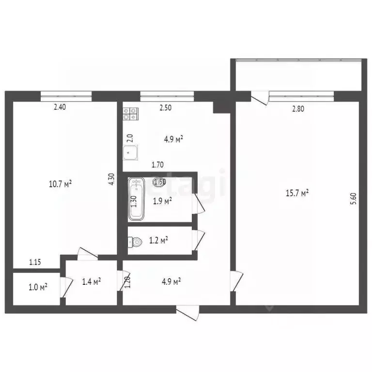 2-к кв. Калужская область, Дзержинский муниципальный округ, Льва ... - Фото 1