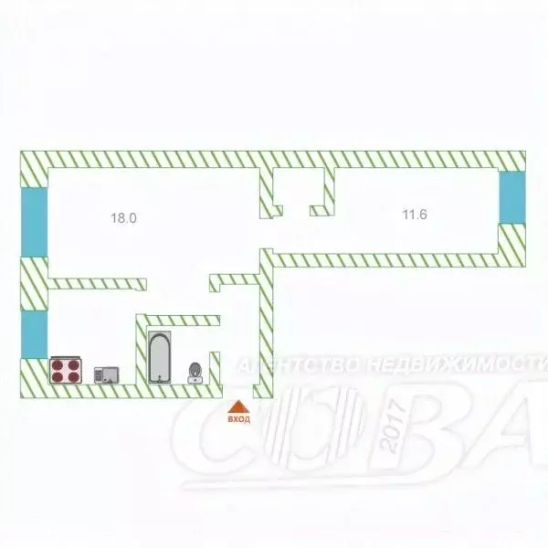 2-к кв. Тюменская область, Тюмень ул. Мира, 31 (41.7 м) - Фото 2