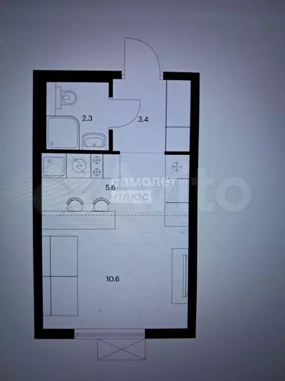 Квартира-студия, 21,4 м, 14/17 эт. - Фото 0