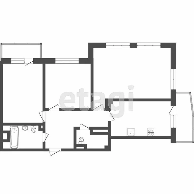 3-комнатная квартира: Тюмень, улица Пермякова, 73 (90 м) - Фото 1