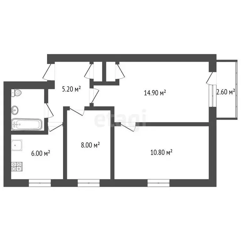 3-комнатная квартира: Ишим, улица Республики, 76А (49.2 м) - Фото 1