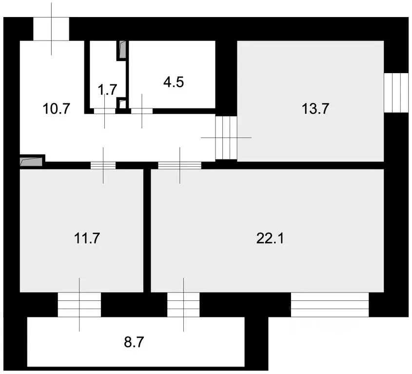 2-к кв. Смоленская область, Гагарин Первомайская ул., 17 (64.6 м) - Фото 1