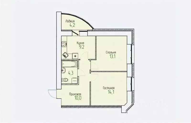 2-к кв. Кировская область, Киров Завода ОЦМ мкр,  (53.3 м) - Фото 0