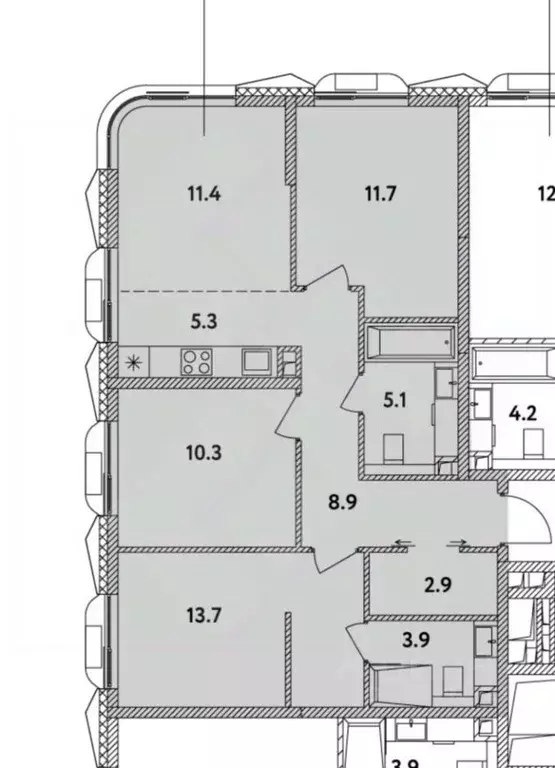 4-к кв. Москва ул. Малая Очаковская, 1к2 (73.2 м) - Фото 2