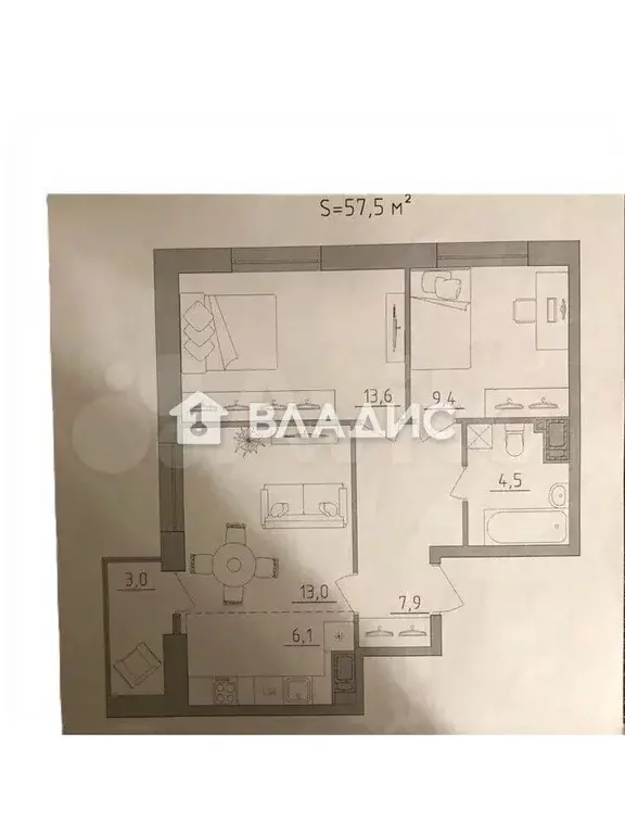 3-к кв. Карелия, Петрозаводск ул. Лермонтова, 6 (57.5 м) - Фото 2