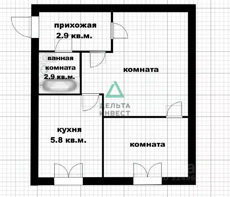 1-к кв. Башкортостан, Уфа ул. Мингажева, 123 (29.9 м) - Фото 1