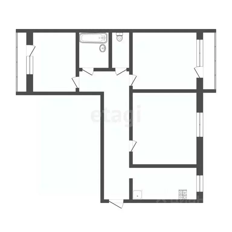 3-к кв. Мордовия, Саранск Большевистская ул., 25 (56.0 м) - Фото 1