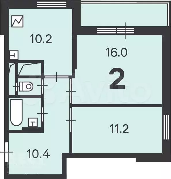 Аукцион: 2-к. квартира, 51,8 м, 16/18 эт. - Фото 0