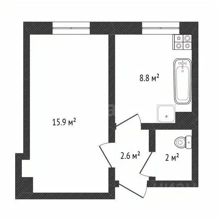 1-к кв. Нижегородская область, Нижний Новгород просп. Гагарина, 52 ... - Фото 1