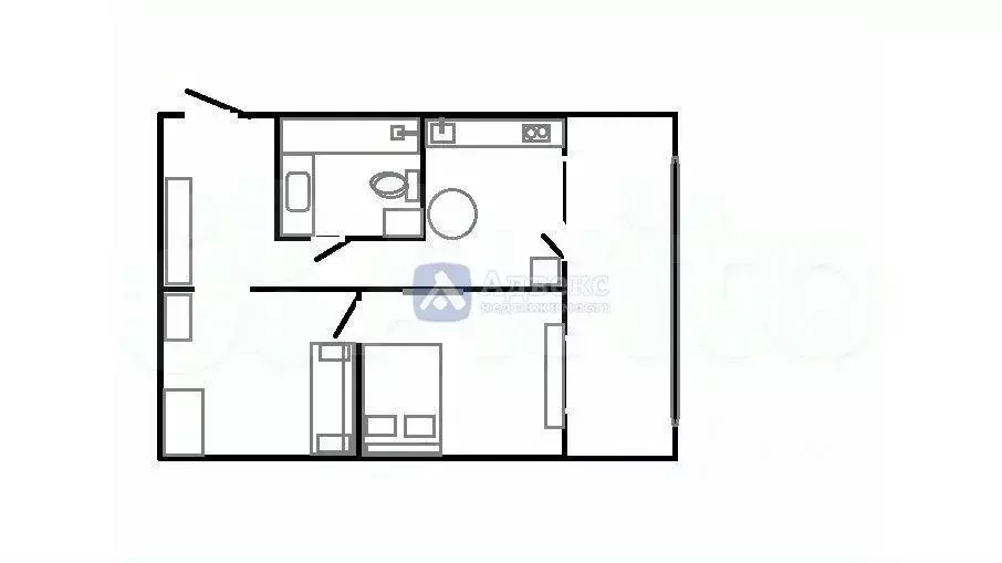 1-к кв. Тюменская область, Тюмень ул. Алматинская, 12 (38.0 м) - Фото 1