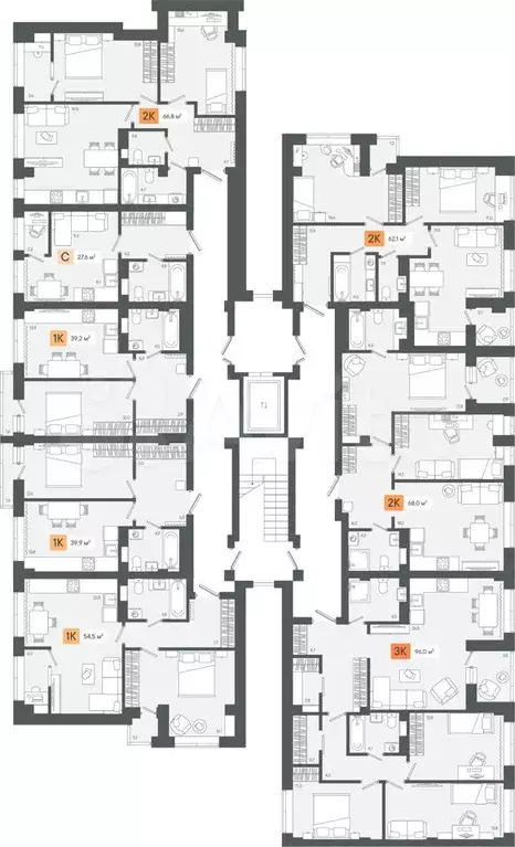 3-к. квартира, 96 м, 8/8 эт. - Фото 1