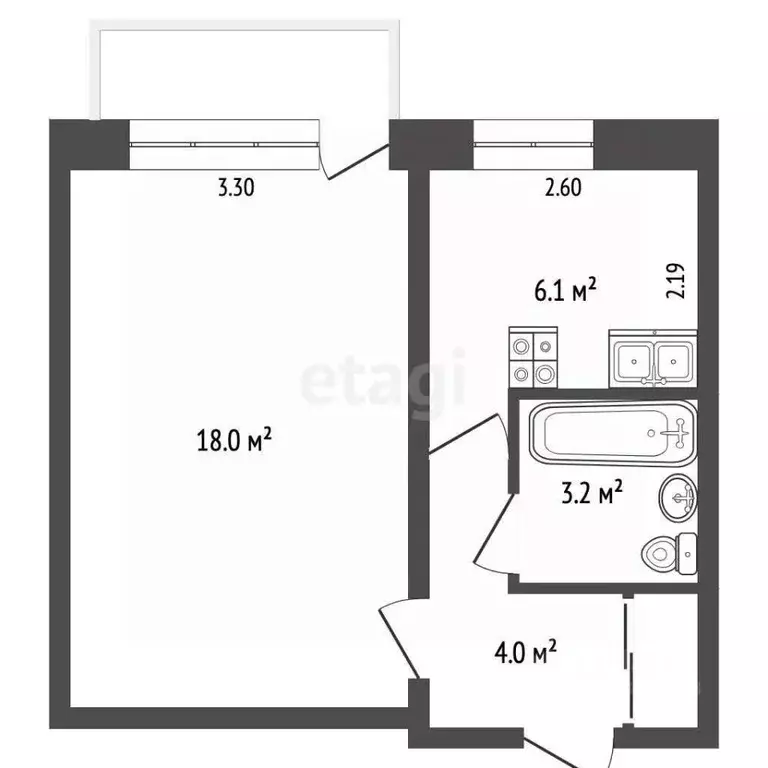 1-к кв. Пермский край, Чернушка Коммунистическая ул., 8 (32.0 м) - Фото 1