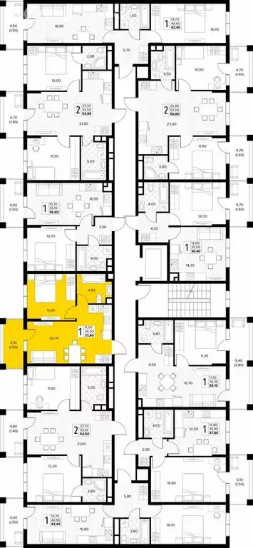 1-комнатная квартира: Сукко, жилой комплекс Кипарис (37.8 м) - Фото 2