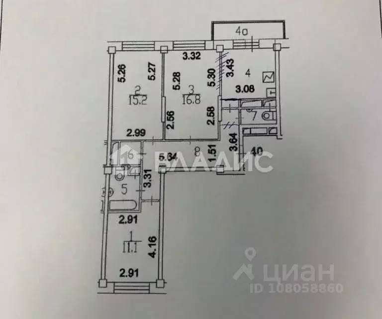 3-к кв. Москва ул. Артюхиной, 24к1 (72.5 м) - Фото 1