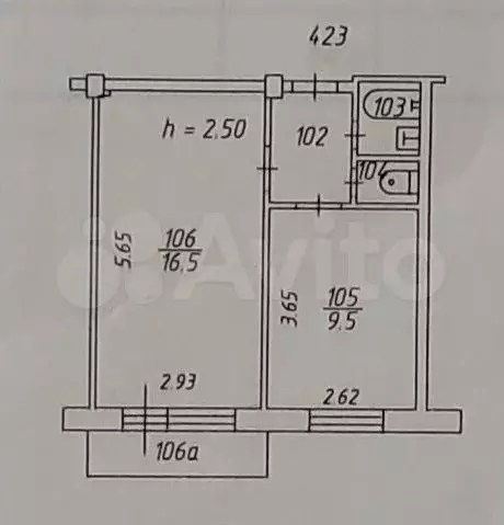 1-к. квартира, 31 м, 4/5 эт. - Фото 0