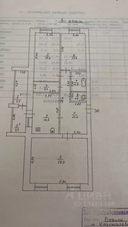 3-к кв. Брянская область, Брянск ул. Крахмалева, 29а (102.1 м) - Фото 0