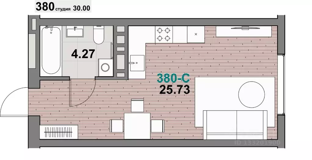 1-к кв. Калининградская область, Зеленоградск ул. Гагарина (30.0 м) - Фото 1