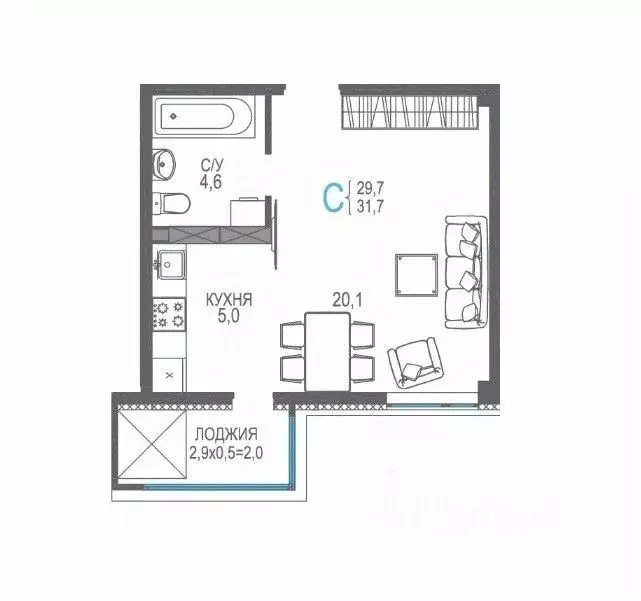 Студия Крым, Евпатория просп. Ленина, 66Б (33.6 м) - Фото 0