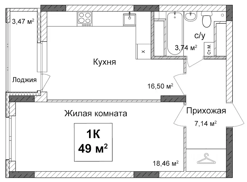 1-к кв. Нижегородская область, Нижний Новгород Подкова на Ванеева ... - Фото 0