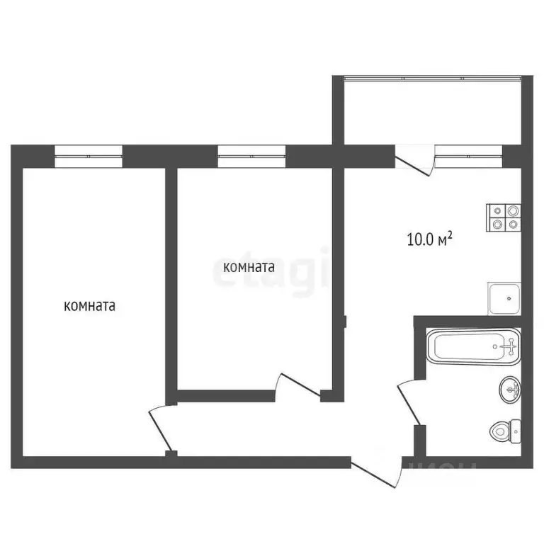 2-к кв. Ростовская область, Ростов-на-Дону ул. Нансена, 83с3 (52.5 м) - Фото 1