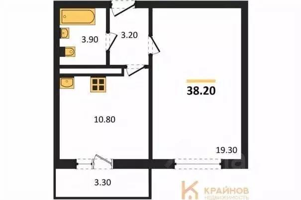 1-к кв. Воронежская область, Воронеж Озерки жилой квартал,  (38.2 м) - Фото 0