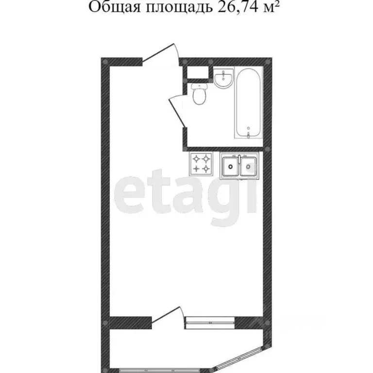 Студия Ростовская область, Ростов-на-Дону 2-я Круговая ул., 3/110 ... - Фото 1