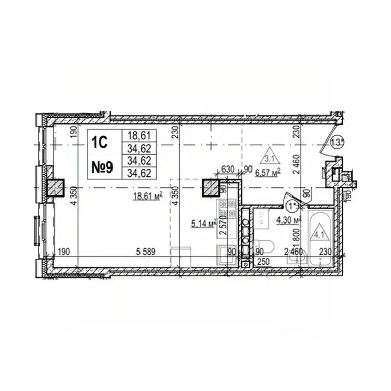 Студия Приморский край, Уссурийск Семь Ветров мкр, Уссури Парк жилой ... - Фото 1