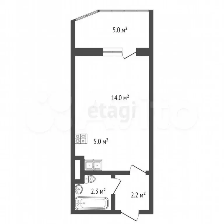 Квартира-студия, 23,5 м, 13/24 эт. - Фото 0