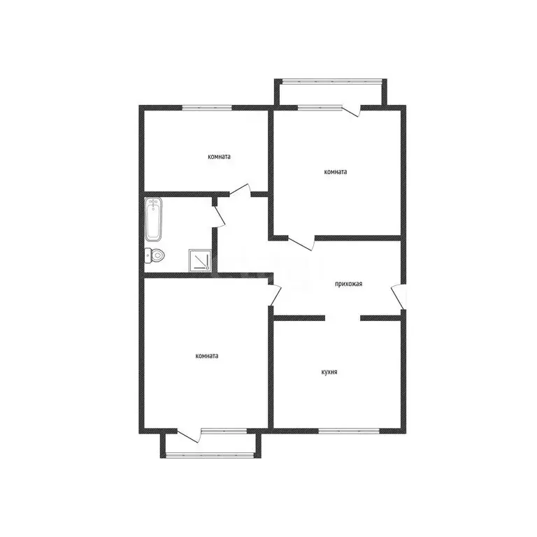 3-комнатная квартира: Бийск, Красноярский переулок, 30/1 (70.2 м) - Фото 1