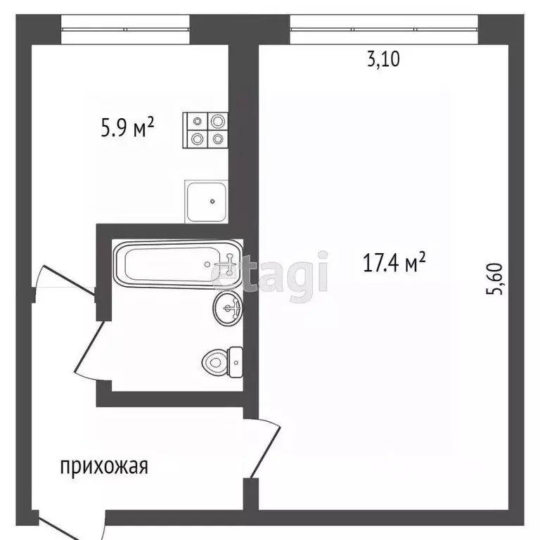1-к кв. Камчатский край, Петропавловск-Камчатский просп. Победы, 9 ... - Фото 2