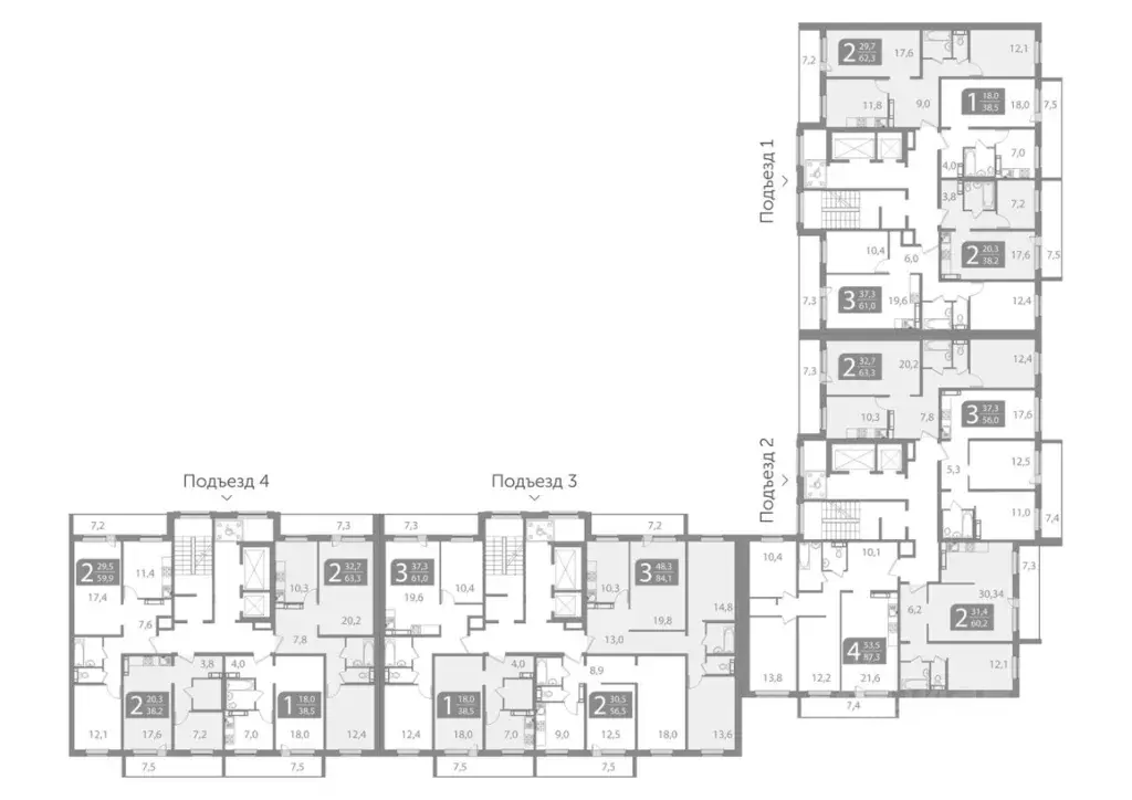 3-к кв. Томская область, Томск ул. Пришвина, 52 (80.54 м) - Фото 2