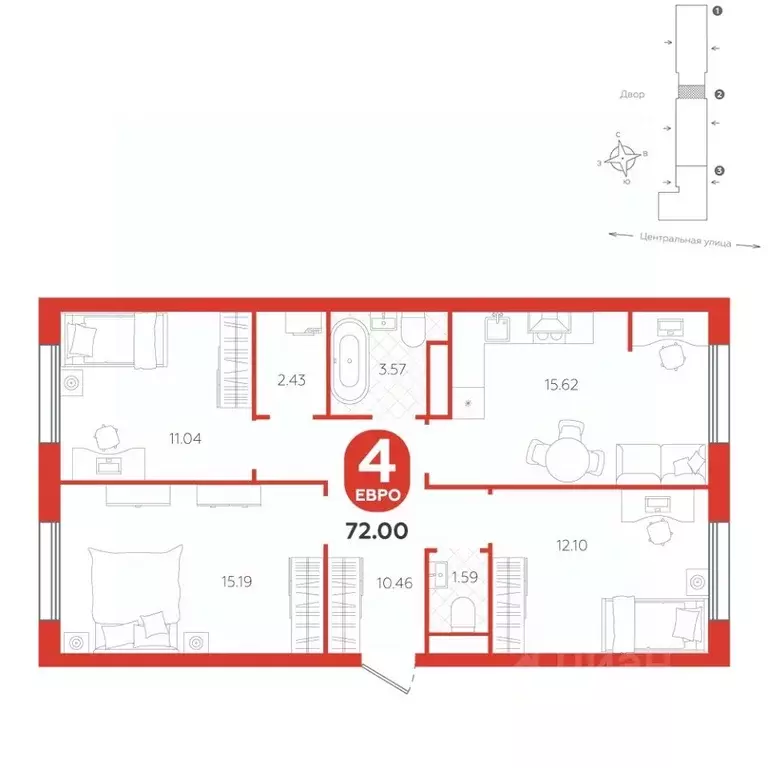 4-к кв. Тюменская область, Тюменский муниципальный округ, с. Горьковка ... - Фото 1