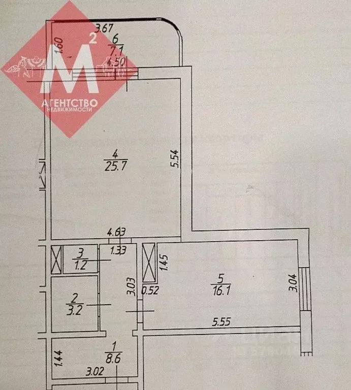 1-к кв. Ханты-Мансийский АО, Нягань 4-й мкр, 24 (54.8 м) - Фото 0