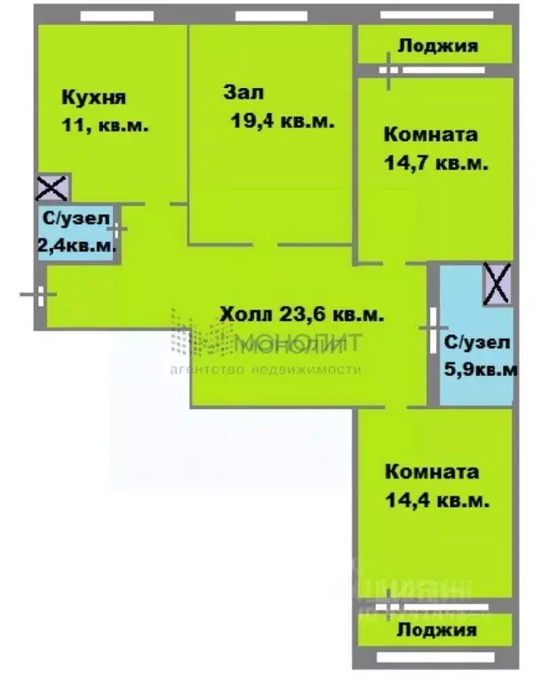 3-к кв. Нижегородская область, Нижний Новгород бул. Академика Б.А. ... - Фото 0