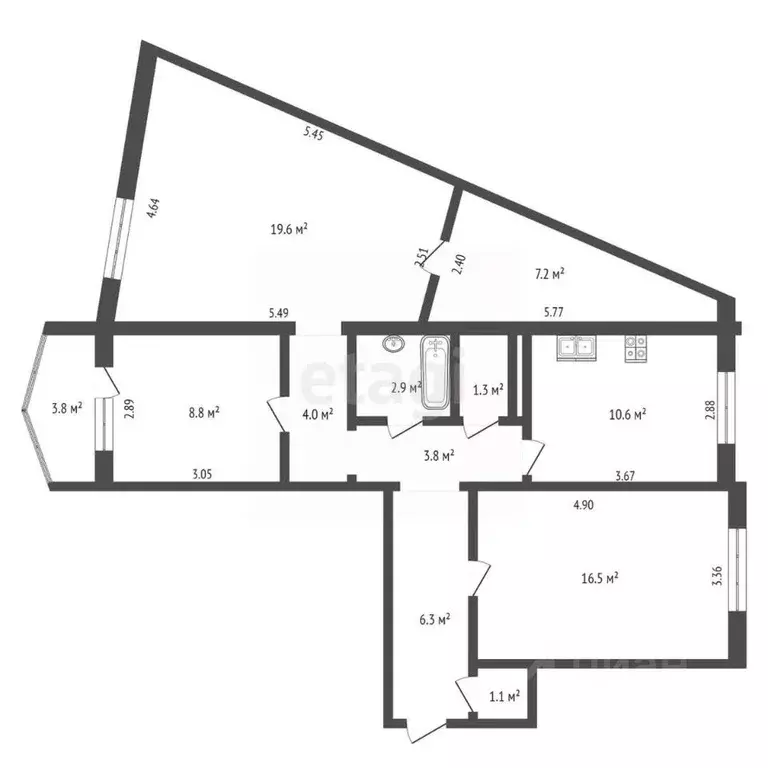 3-к кв. Ростовская область, Ростов-на-Дону Северный мкр, ул. Пацаева, ... - Фото 2