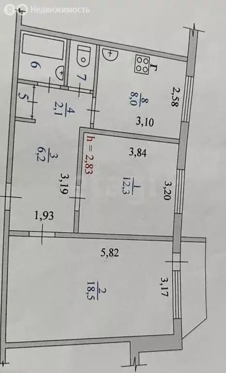 2-комнатная квартира: Новодвинск, Южная улица, 17 (51.3 м) - Фото 1
