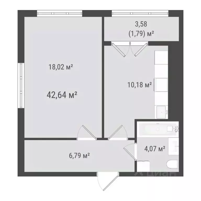 1-к кв. Сахалинская область, Южно-Сахалинск ул. Ленина (40.85 м) - Фото 0