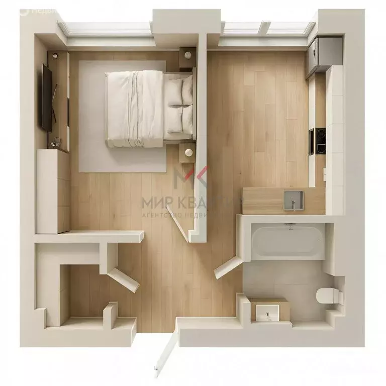 1-комнатная квартира: Абакан, улица Маршала Жукова, 89 (37.56 м) - Фото 2