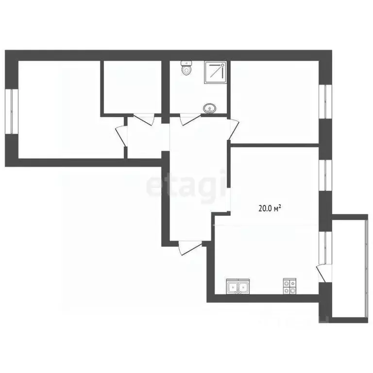 3-к кв. Тюменская область, Тюменский район, д. Дударева проезд ... - Фото 1