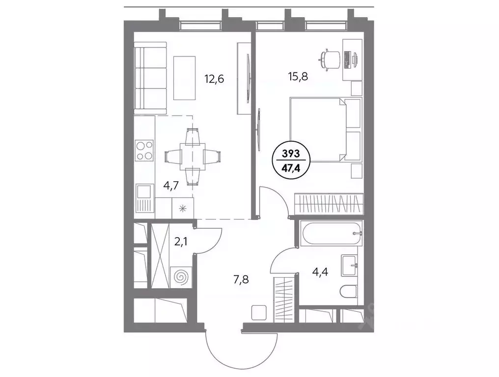 1-к кв. Москва ул. Фридриха Энгельса, 56С9 (47.4 м) - Фото 0